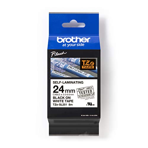 Brother TZe-SL251 - Self-adhesive - black on white - Roll (2.4 cm x 8 m) 1 roll(s) laminated tape - for P-Touch PT-D800W, PT-E550WSP, PT-E550WVP, PT-P900W, PT-P950NW