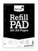 Best Value Silvine 160 Page A4 Refill Pad, Head Bound and Punched 4 Holes. Plain White Pages. Ref A4RPP [Pack of 6]