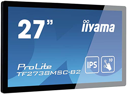 iiyama ProLite TF2738MSC-B2 - LED monitor - 27" - open frame - touchscreen - 1920 x 1080 Full HD (1080p) @ 60 Hz - A-MVA+ - 300 cd/m - 3000:1 - 5 ms - HDMI, DVI, DisplayPort - speakers - black