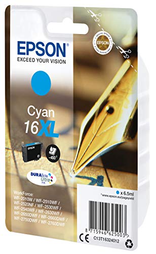 Epson 16XL - 6.5 ml - XL - cyan - original - blister - ink cartridge - for WorkForce WF-2010, 2510, 2520, 2530, 2540, 2630, 2650, 2660, 2750, 2760