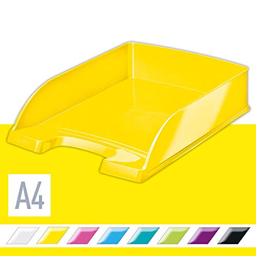 Best Value Leitz A4 Letter Tray, Yellow, WOW Range, 52263016