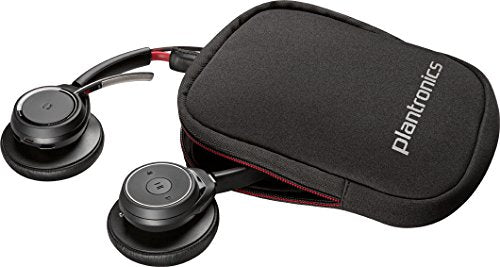 Poly Voyager Focus UC B825 Wireless Stereo Binaural Mono Headset Bluetooth 4.1 DSP Boom Microphone Carry Case No Charging Stand