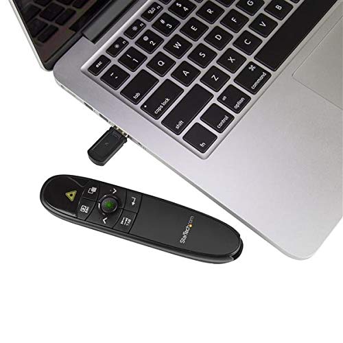 StarTech.com Wireless Presentation Remote with Green Laser Pointer - 90 ft. (27 m) - USB Presentation Clicker for Mac and Windows (PRESREMOTEG)