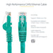 StarTech 100ft Green CAT6 Gigabit Ethernet 650MHz 100W PoE RJ45 UTP Network Patch Cable Snagless