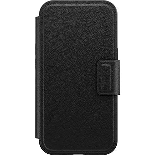 OtterBox - Flip cover for mobile phone - with MagSafe - synthetic leather, magnet - shadow black - for Apple iPhone 13, 13 Pro