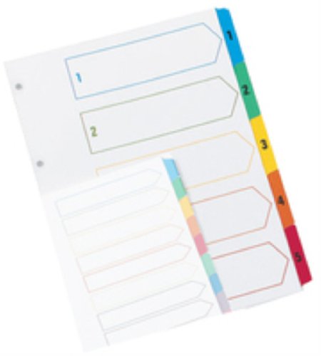 Best Value Concord 1-5 A4 White With Multi-Colour Index Tabs 00201/CS2#