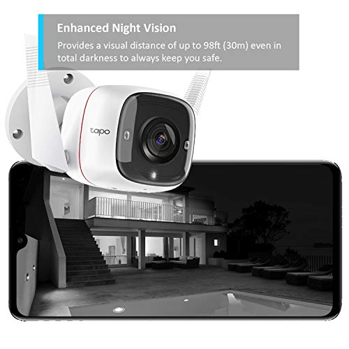 Tapo C310 - Network surveillance camera - outdoor - dustproof / weatherproof - colour (Day&Night) - 3 MP - 2304 x 1296 - 2304p - fixed focal - audio - wireless - Wi-Fi - GbE - H.264 - DC 9 V