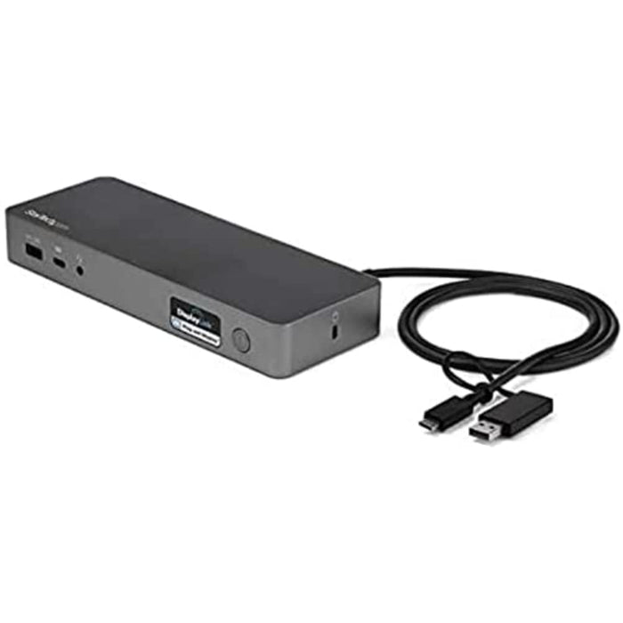 StarTech.com USB-C and USB-A Dock Hybrid Universal Laptop Docking Station with 100W Power Delivery Dual Monitor 4K 60Hz HDMI and DisplayPort