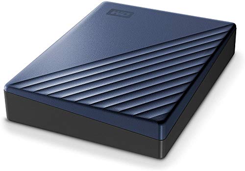 WD My Passport Ultra WDBFTM0040BBL - Hard drive - encrypted - 4 TB - external (portable) - USB 3.0 (USB-C connector) - 256-bit AES - blue