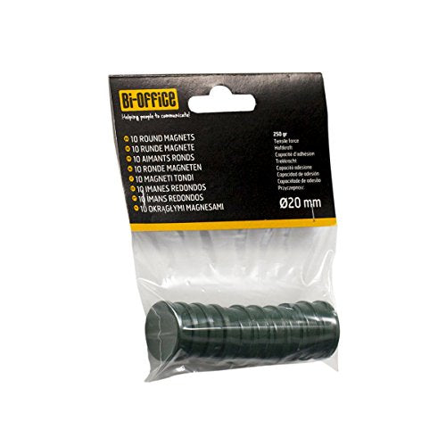 Best Value Bi-Silque Bi-Office 20 mm Round Magnet - Green (Pack of 10)