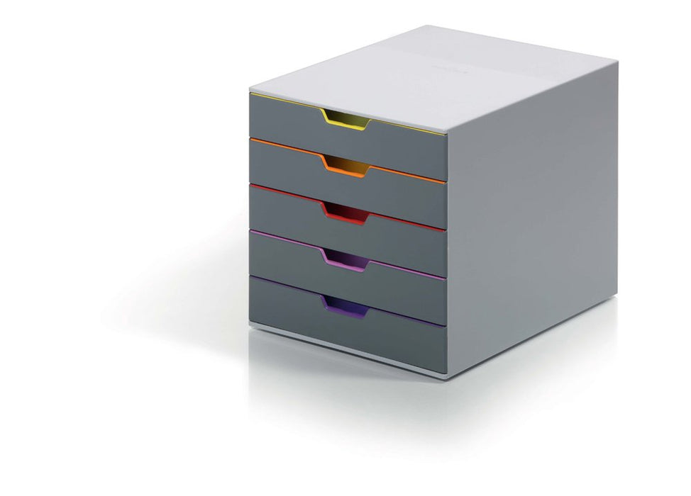 Best Value Durable 760527 Varicolor 5 Desk Organiser with 5 Colour Coded Drawers