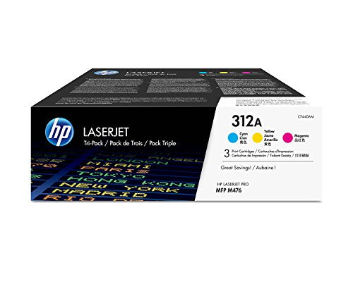 Best Value HP CF440AM 312A Original LaserJet Toner Cartridges, Cyan/Magenta/Yellow, Pack of 3