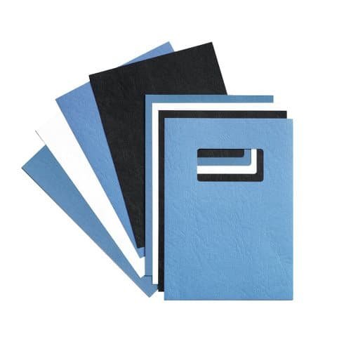 Best Value GBC A4 250 GSM Leatherboard Window Binding Covers - Blue