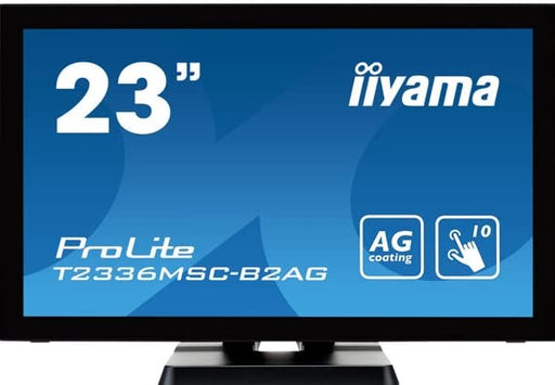 iiyama ProLite T2336MSC-B2 - LED monitor - 23" - touchscreen - 1920 x 1080 Full HD (1080p) @ 60 Hz - IPS - 250 cd/m² - 1000:1 - 5 ms - HDMI, DVI-D, VGA - speakers - black