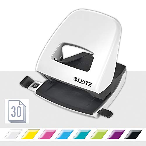 Best Value Leitz Hole Punch, 30 Sheets, Guide Bar with Format Markings, Metal, NeXXt Range, 50082001 - Pearl White