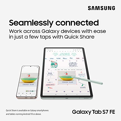 Samsung Galaxy Tab S7 FE SMT733N 12.4 Inch Qualcomm SM7225 6GB RAM 128GB Storage WiFi 6 802.11ax Android 11 Black Tablet