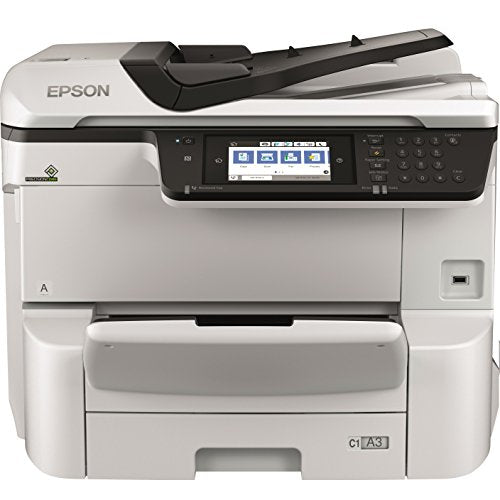 Epson WorkForce Pro WF-C8610DWF - Multifunction printer - colour - ink-jet - A3 (297 x 420 mm) (original) - A3 (media) - up to 22 ppm (copying) - up to 24 ppm (printing) - 335 sheets - 33.6 Kbps - Gigabit LAN, NFC, USB 3.0, USB 2.0 host, Wi-Fi(ac)