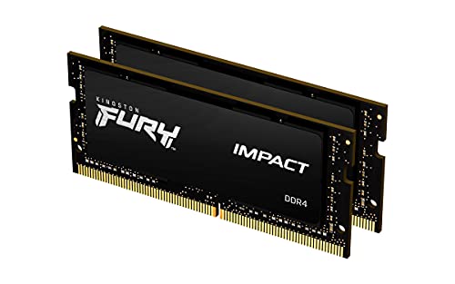 Kingston FURY Impact - DDR4 - kit - 16 GB: 2 x 8 GB - SO-DIMM 260-pin - 2666 MHz / PC4-21300 - CL15 - 1.2 V - unbuffered - non-ECC - black