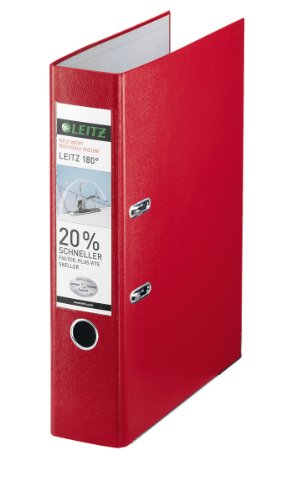 Best Value Leitz Lever Arch File, Red, Plastic, Foolscap, 8 cm spine, 11100025