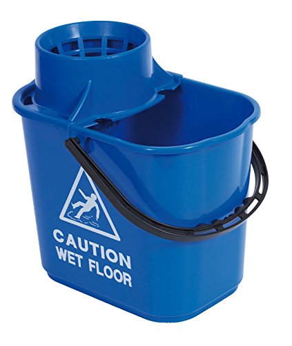 Best Value 2WORK Plastic Mop Bucket with Wringer, 15 Litre, Blue