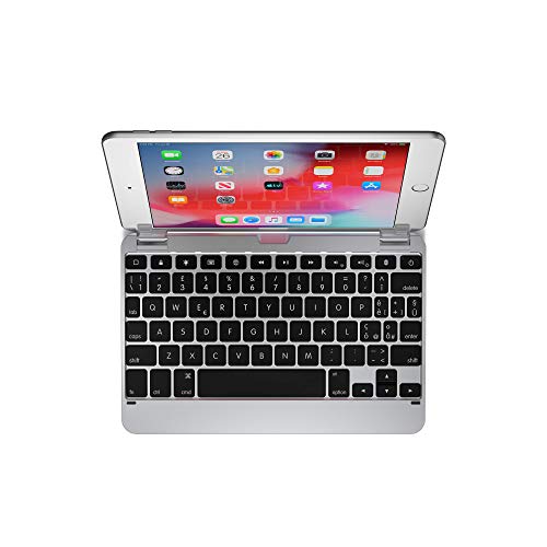 Brydge 7.9 Inches QWERTY Italian Bluetooth Wireless Keyboard for Apple iPad Mini 4th 5th Gen 180 Degree Viewing Angle 3 Level Backlit Keys Silver