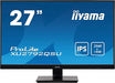 iiyama ProLite XU2792QSU-B1 - LED monitor - 27" (27" viewable) - 2560 x 1440 QHD @ 70 Hz - IPS - 350 cd/m - 1000:1 - 5 ms - HDMI, DVI, DisplayPort - speakers - black