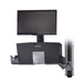 Ergotron 45-270-026 StyleView Sit-Stand Combo Arm with Worksurface & Medium Silver CPU Holder