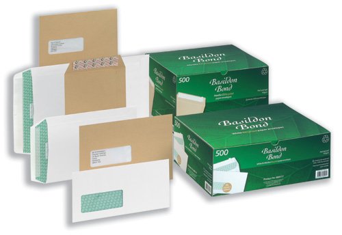 Best Value Basildon Bond M80120 Envelopes Pocket Peel and Seal 100gsm White C4 [Pack of 250]