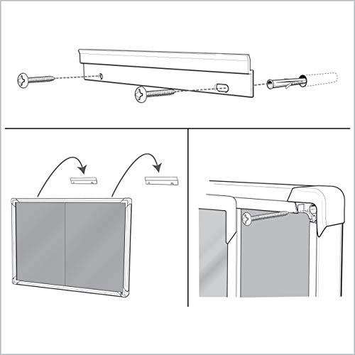 Nobo Premium Plus Grey Felt Lockable Notice Board 27Xa4 Dd