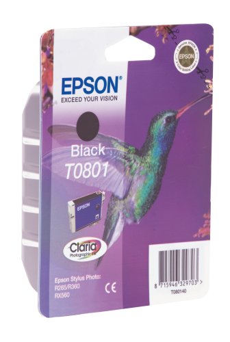 Epson T0801 - 7.4 ml - black - original - blister - ink cartridge - for Stylus Photo P50, PX650, PX660, PX700, PX710, PX720, PX730, PX800, PX810, PX820, PX830