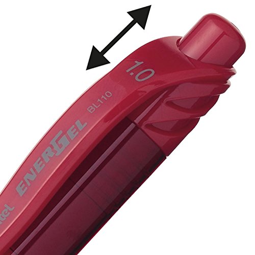 Best Value Pentel BL110-BX 1.0 mm Energel Retractable Gel Rollerball Pen - Red (Pack of 12)