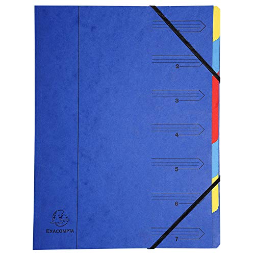 Best Value Exacompta Europa Multipart File, A4, 400 gsm, 7 Sections - Blue