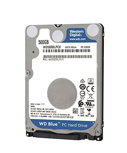 WD Blue WD5000LPCX - Hard drive - 500 GB - internal - 2.5" - SATA 6Gb/s - 5400 rpm - buffer: 16 MB