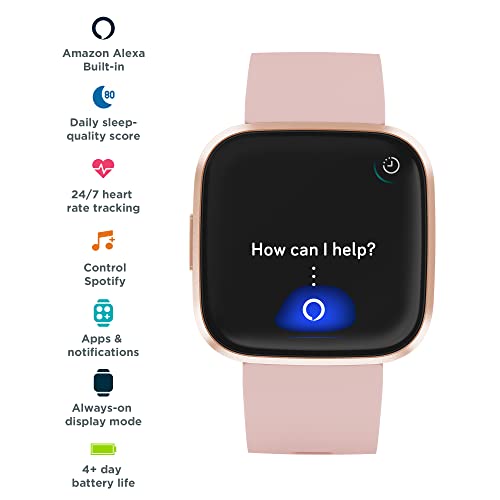 Fitbit Versa 2 - Copper rose - smart watch with band - silicone - petal - Bluetooth - 40 g