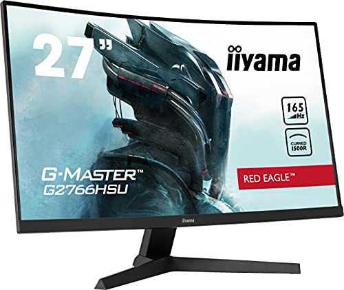 iiyama G-MASTER Red Eagle G2766HSU-B1 - LED monitor - curved - 27" - 1920 x 1080 Full HD (1080p) @ 165 Hz - VA - 250 cd/m² - 3000:1 - 1 ms - 2xHDMI, DisplayPort - speakers - matte black