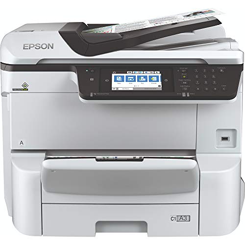 Epson WorkForce Pro WF-C8690DWF - Multifunction printer - colour - ink-jet - A3/Ledger (media) - up to 22 ppm (copying) - up to 24 ppm (printing) - 335 sheets - 33.6 Kbps - Gigabit LAN, USB host, NFC, USB 3.0, USB 2.0 host, Wi-Fi(ac)