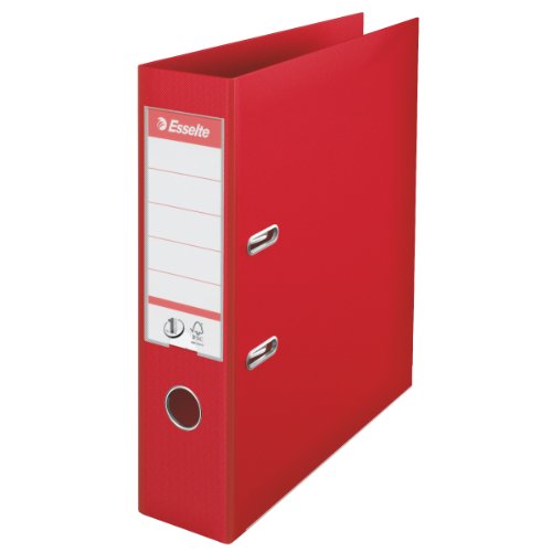 Best Value Esselte 811330 No. 1 Power A4 Lever Arch File with 75 mm Spine - Red, Pack of 10