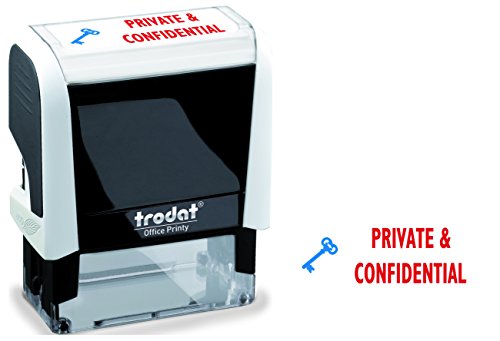 Best Value Trodat 77307 18 x 46 mm Printy Office Self Inking Private/Confidential Stamp - White