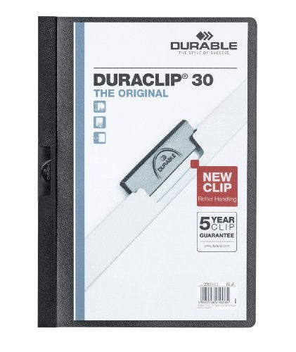 Best Value Durable DURACLIP 30 PVC Clip Folder, A4 Size - Black