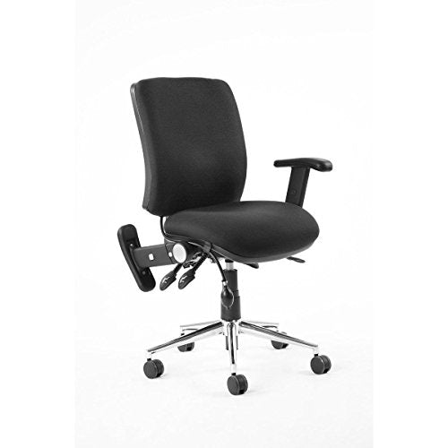 Chiro Medium Back Chair Black With Adjustable And Folding Arms KC0003