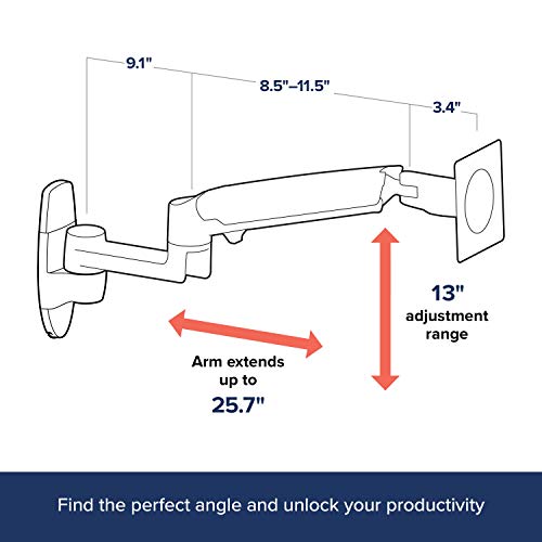 Ergotron LX Wall Mount LCD Arm - Mounting kit (articulating arm, mounting base, extension brackets) for LCD display - aluminium - screen size: up to 27" - wall-mountable