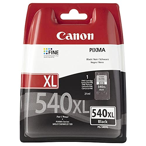 Canon PG-540XL - 5222B005 - 1 x Black - High Yield - Ink Cartridge - For PIXMA MG2250,MG3150,MG3250,MG3550,MG4150,MG4250,MX395,MX455,MX475,MX525,MX535