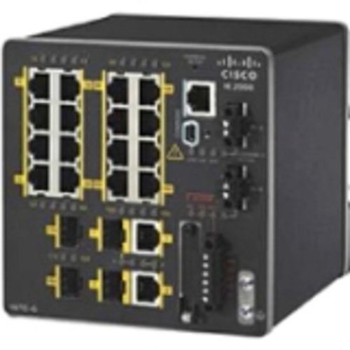 Cisco Industrial Ethernet 2000 Series - Switch - Managed - 16 x 10/100 + 2 x combo Gigabit SFP + 2 x Fast Ethernet SFP - DIN rail mountable