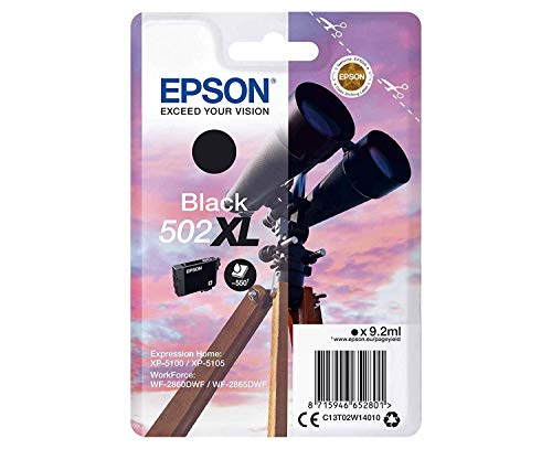 Epson 502XL - 9.2 ml - high capacity - black - original - blister - ink cartridge - for Expression Home XP-5100, XP-5105, WorkForce WF-2860, WF-2860DWF, WF-2865DWF