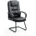 Moore Cantilever Visitor Chair Black Leather With Arms KC0151