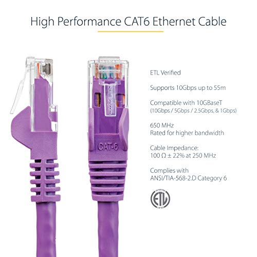 StarTech Cat6 Snagless UTP Network Patch Purple