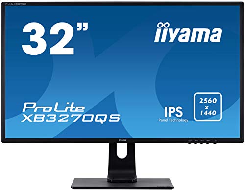 iiyama ProLite XB3270QS-B1 - LED monitor - 32" (31.5" viewable) - 2560 x 1440 WQHD @ 60 Hz - IPS - 300 cd/m - 1200:1 - 4 ms - HDMI, DVI, DisplayPort - speakers - black