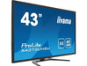 iiyama ProLite X4373UHSU-B1 - LED monitor with TV tuner - 43" (42.5" viewable) - 3840 x 2160 4K @ 60 Hz - VA - 400 cd/mï¿½ - 4000:1 - 3 ms - 2xHDMI, DisplayPort, Mini DisplayPort - speakers - matte black