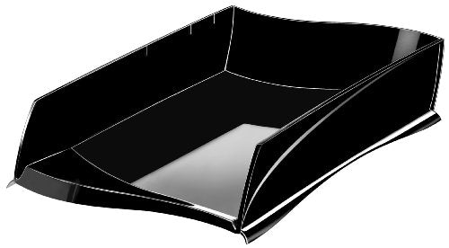 Best Value CEP Isis Letter Tray Stackable or to Stagger Robust Elegant Moulded Polystyrene Black Ref 2111816