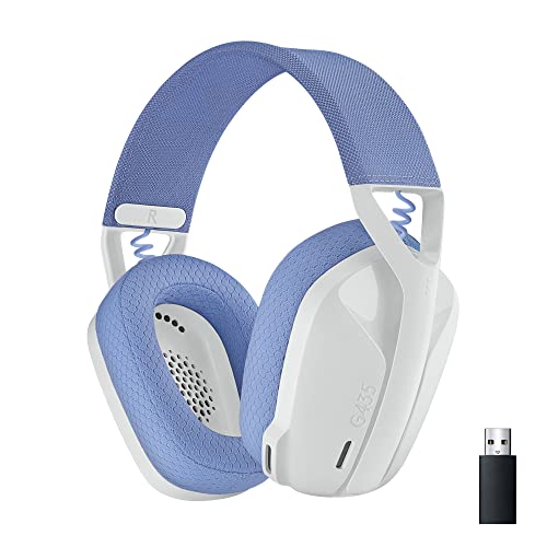 Logitech G435 White Lightspeed Wireless Gaming Headset with Built In Dual Beamforming Microphones